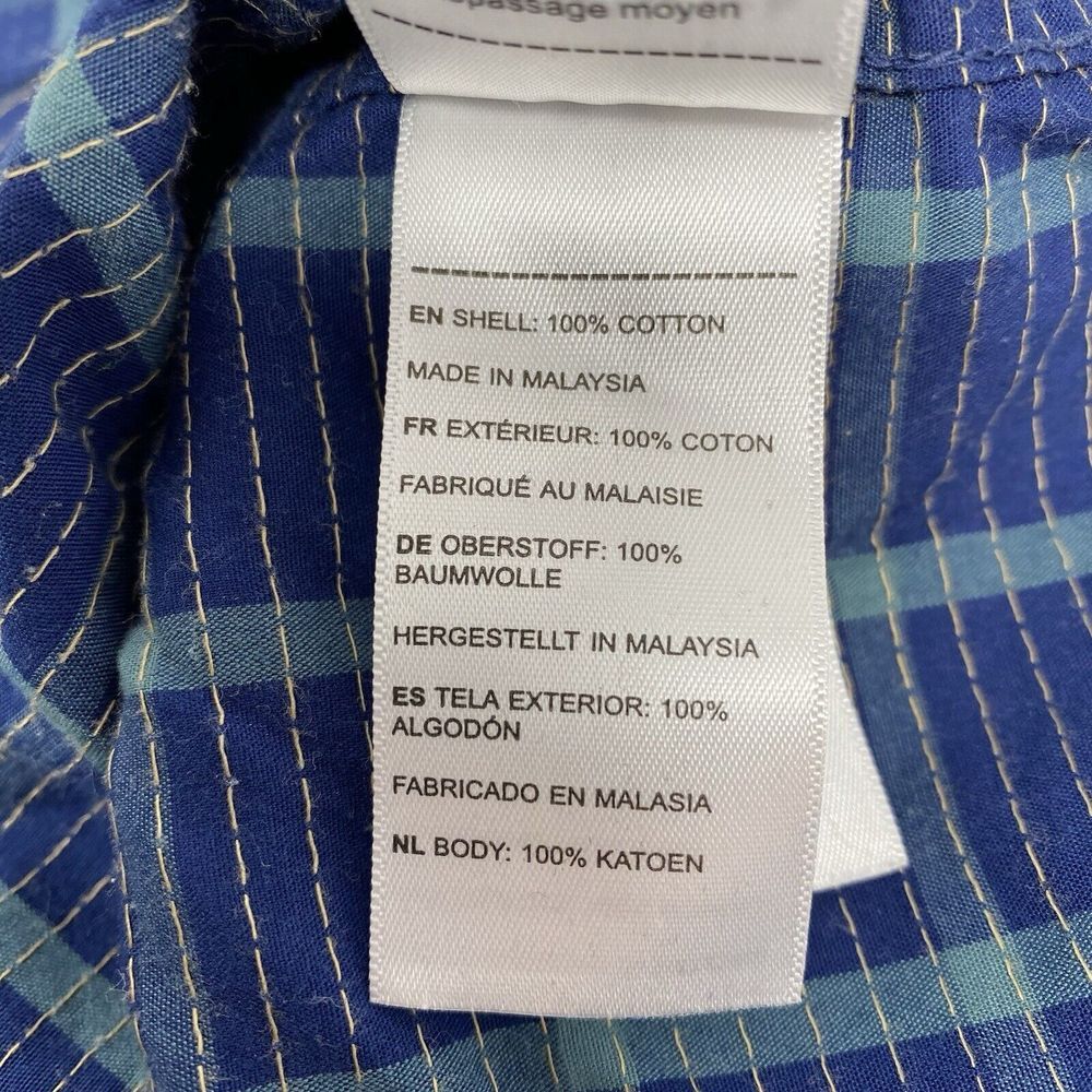 UNTUCKit Corison Men's XL Cotton Navy Green Plaid Long Sleeve Button Down‎ Shirt - Picture 6 of 6